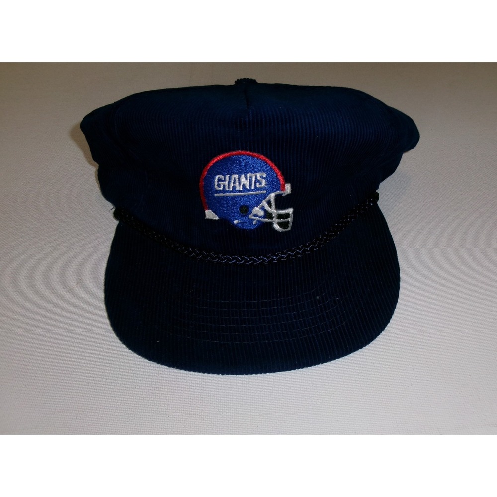 NEW YORK GIANTS CORD CORDUOY ZIPPER 80S 90S STRAPBACK HAT CAP VINTAGE M3